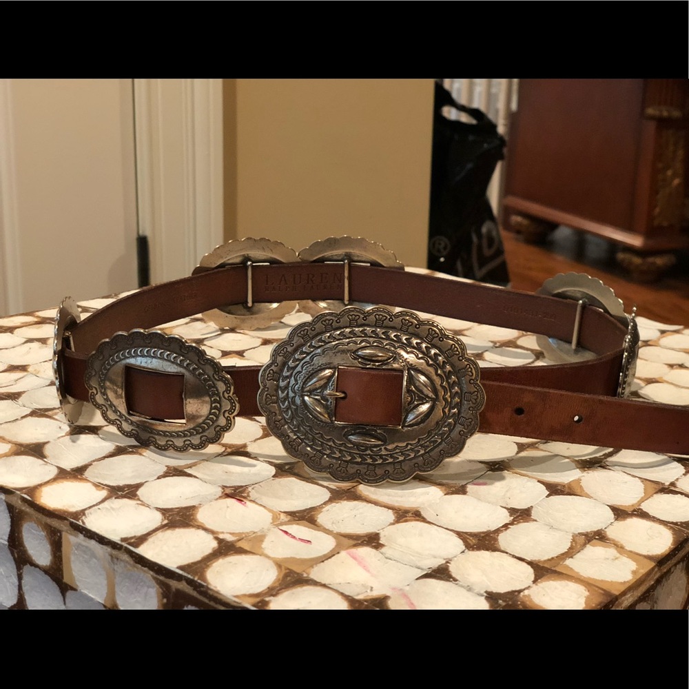 Ralph Lauren brown leather belt 37 inches